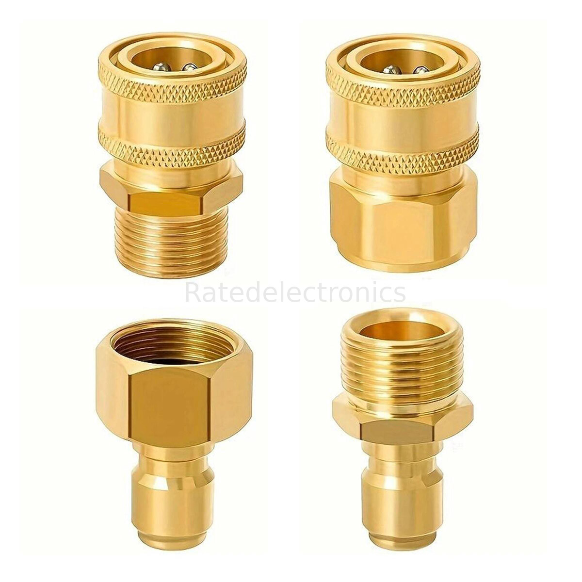 4x Pressure Washer Adapters Set Quick Disconnect Kit M22 Swivel to 3/8'' Connect