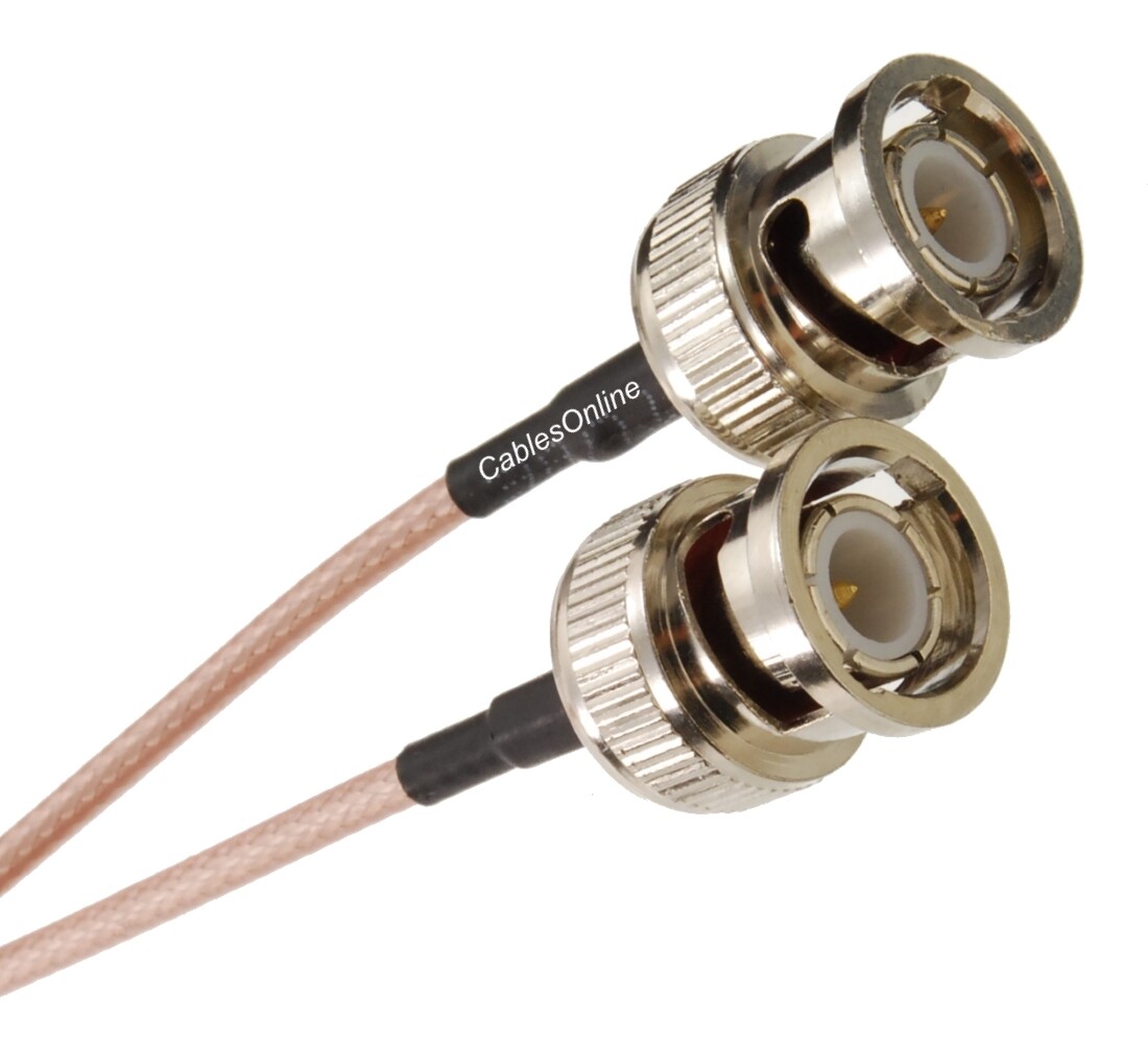 BNC Male to BNC Male 50-Ohm RG316 Coax Low Loss RF Cable (Multi-Length)