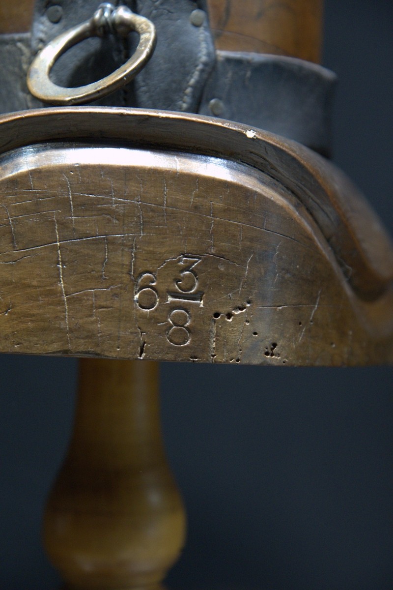 Rare Antique Wooden Hat Block Mold - Size 6 3/8 - Heavy Millinery Tool with Leat