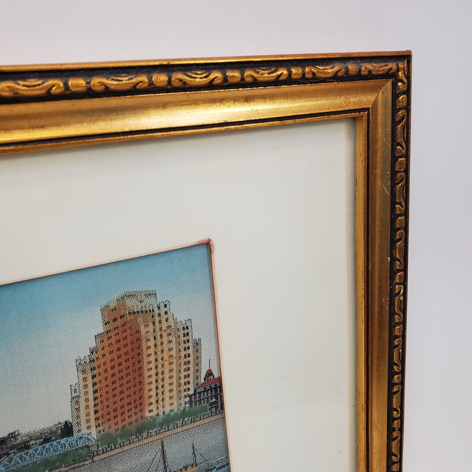 Vintage Shanghai The Bund Silk Woven Panorama Framed Historical Waterfront Art