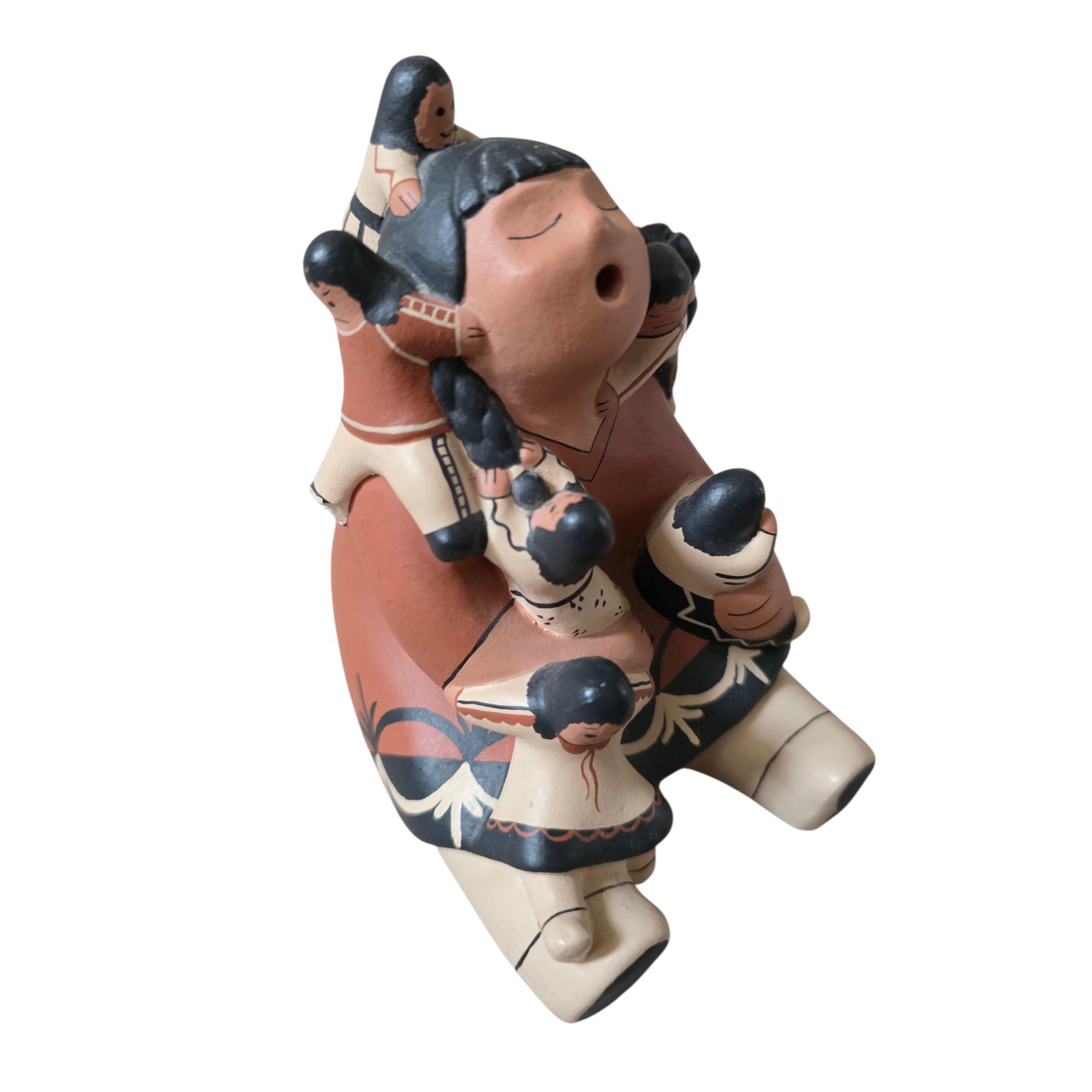 Native Cochiti Pueblo Storyteller Figurine Mother & Children Nandi 6" FLAW READ