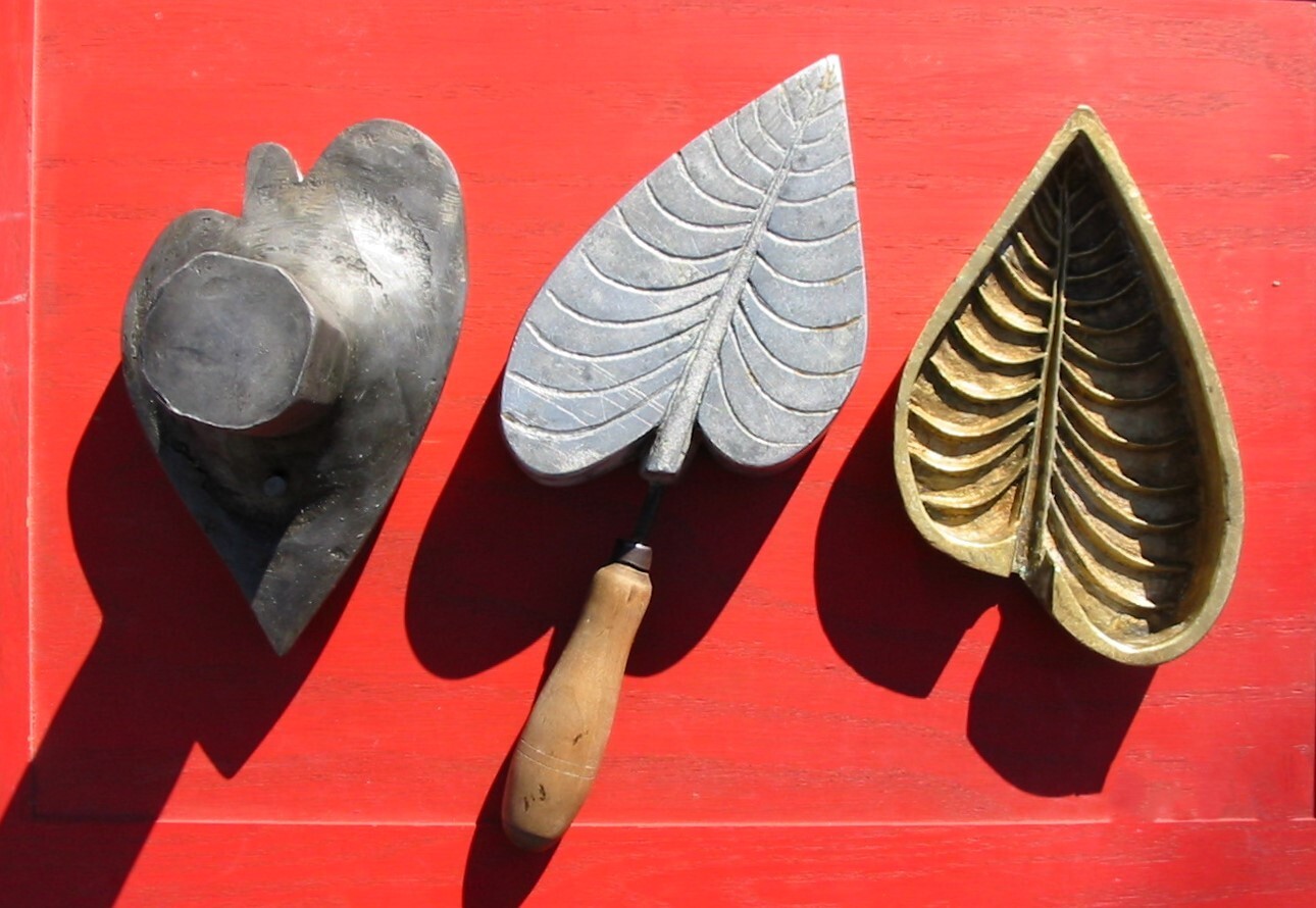 HUGE Rare Vintage Millinery Leaf Tool Mold Bronze Antique Cutter SET #23