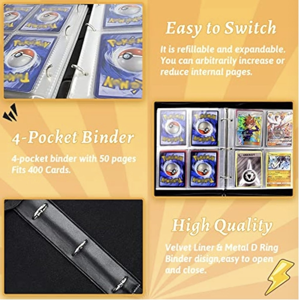 Bulbasaur Venusaur Card Binder for Pokemon Cards Holder 400 Cards w/ 50 Sleeves