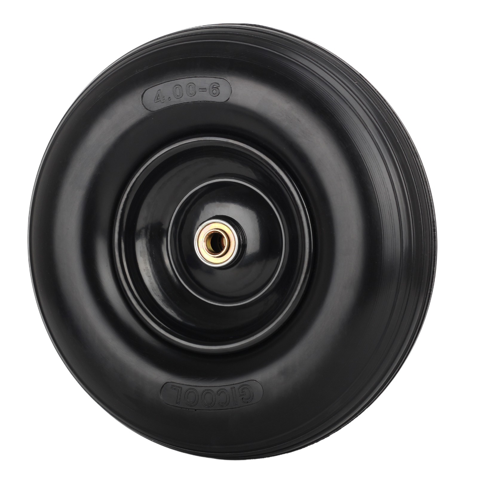 13 x 4.00-6 Flat free Solid Tire & Wheel for Wheelbarrow, Garden Wagon Cart