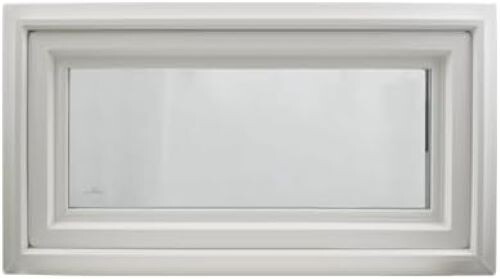 Crank Out Windows 42" x 16" White Vinyl Tempered Glass Low-E Awning Window