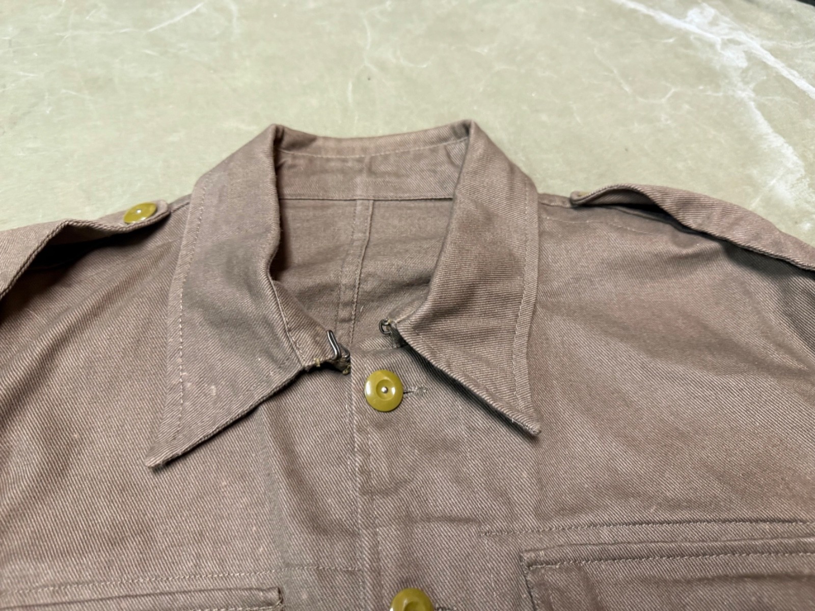 WWII BRITISH ARMY P1937 P37 SUMMER DENIM BATTLEDRESS FIELD JACKET-SIZE 2XL LONG