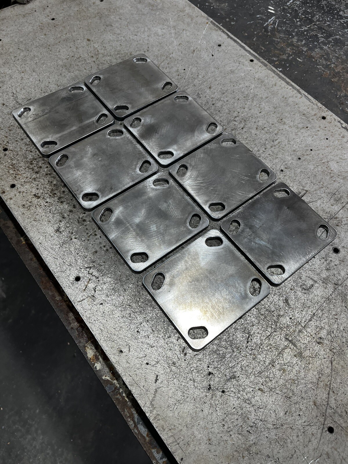 8x caster wheel mounting plates 1/4” steel (Set Of 8 Caster Plates)