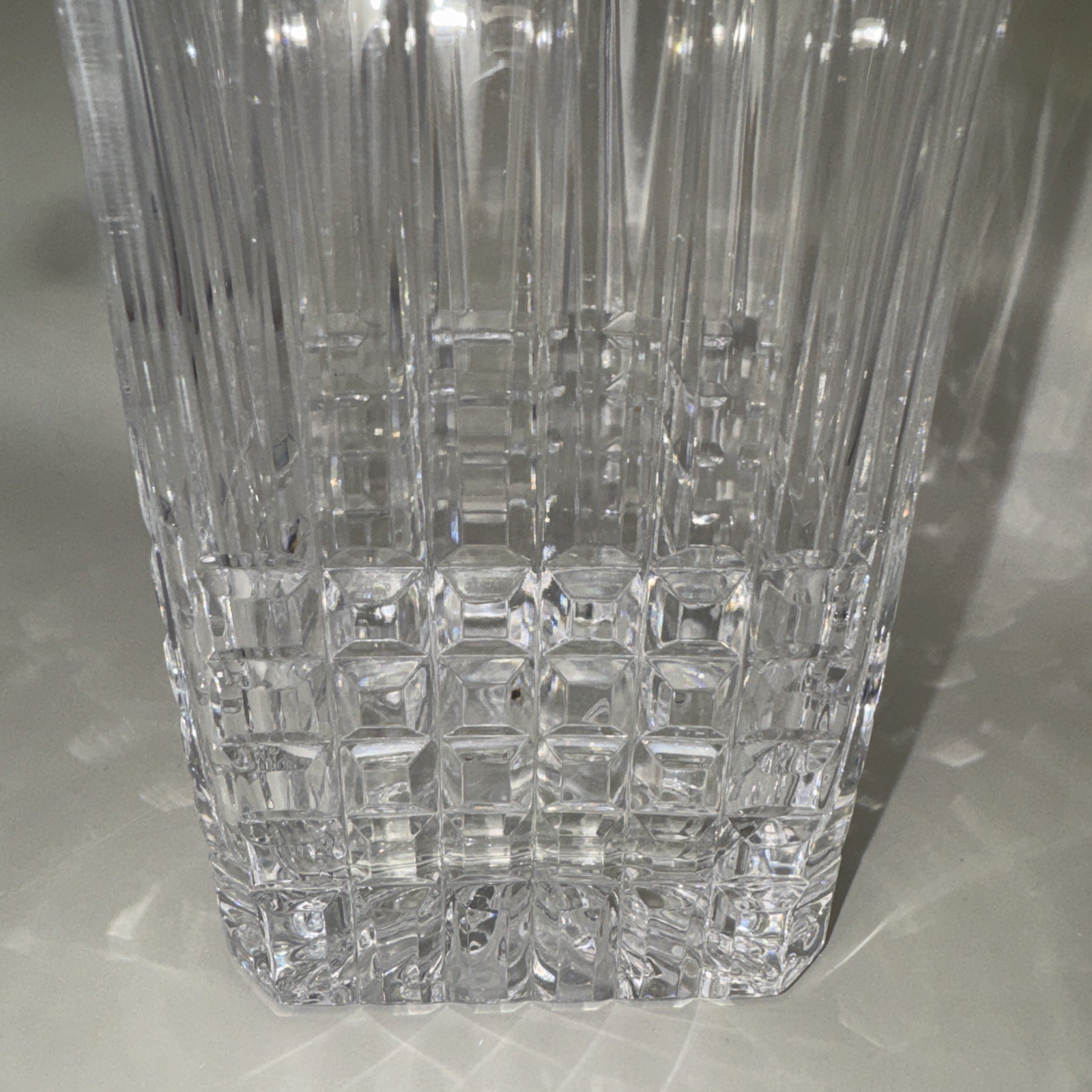 Tiffany & Co Tartan Decanter Cut Crystal Plaid Liquor 1990's 10" Retired