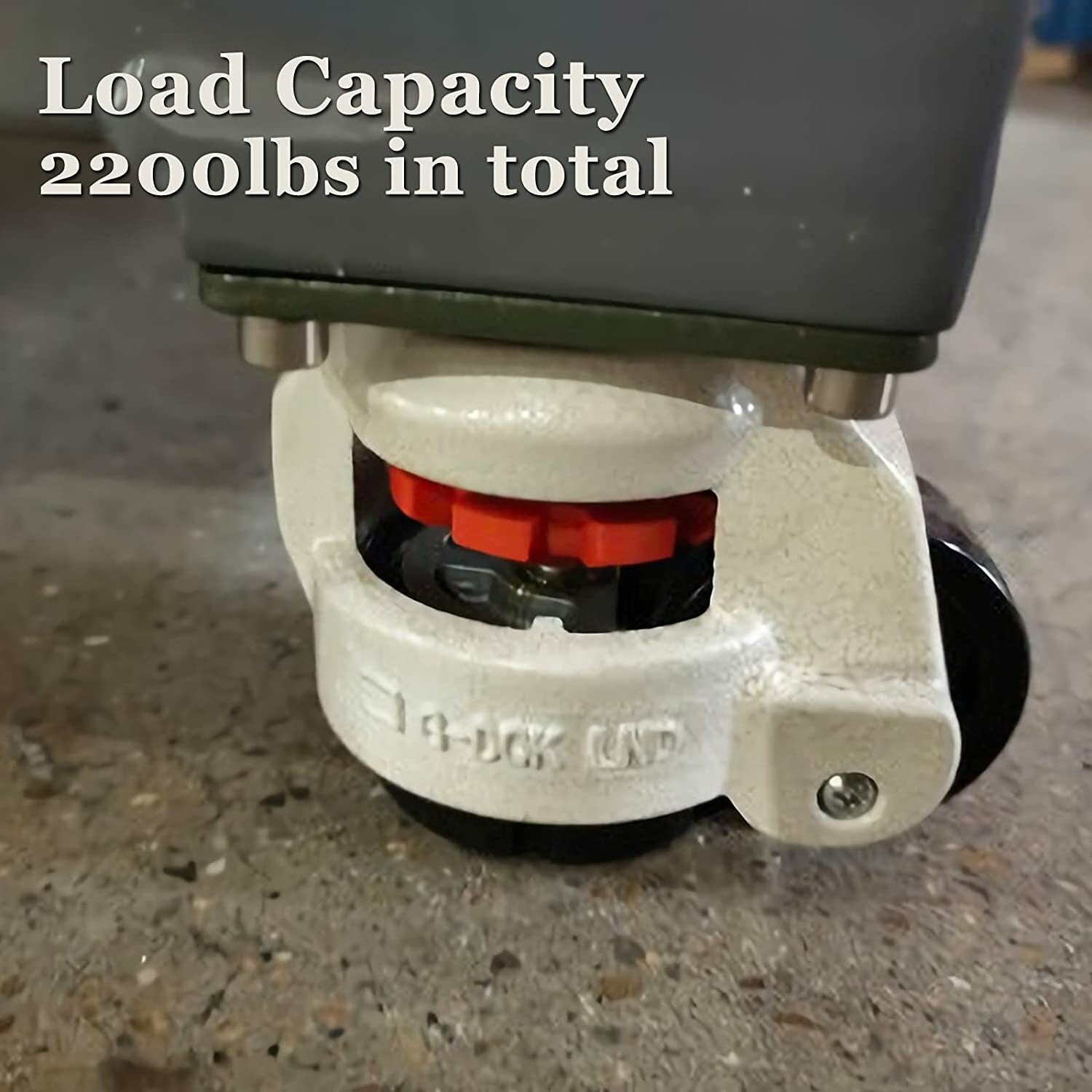 4 Pack Retractable Leveling Machine Casters w/ Nylon Wheel & Rubber Foot 2200lbs