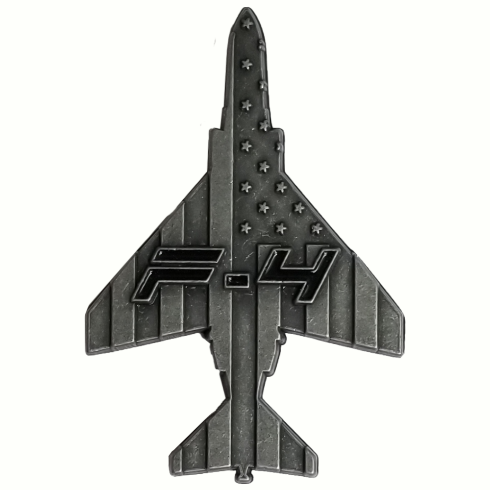 F-4 Phantom II Fighter Military Aircraft Shaped Challenge Coin