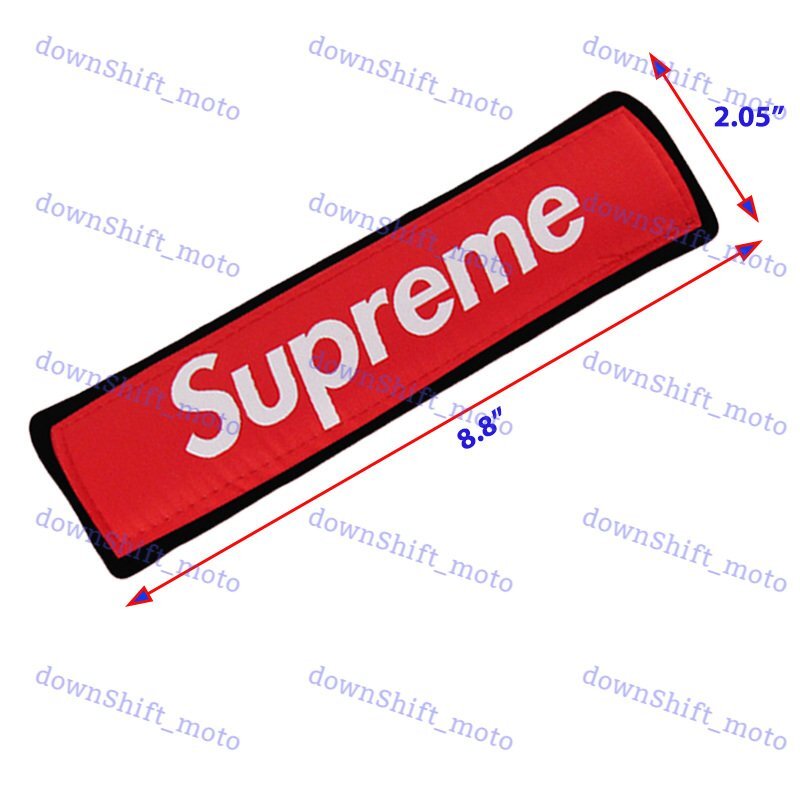 2PCS VIP Black/Red Soft Touch Fabric Seat Belt Cover Shoulder Pad Cushion