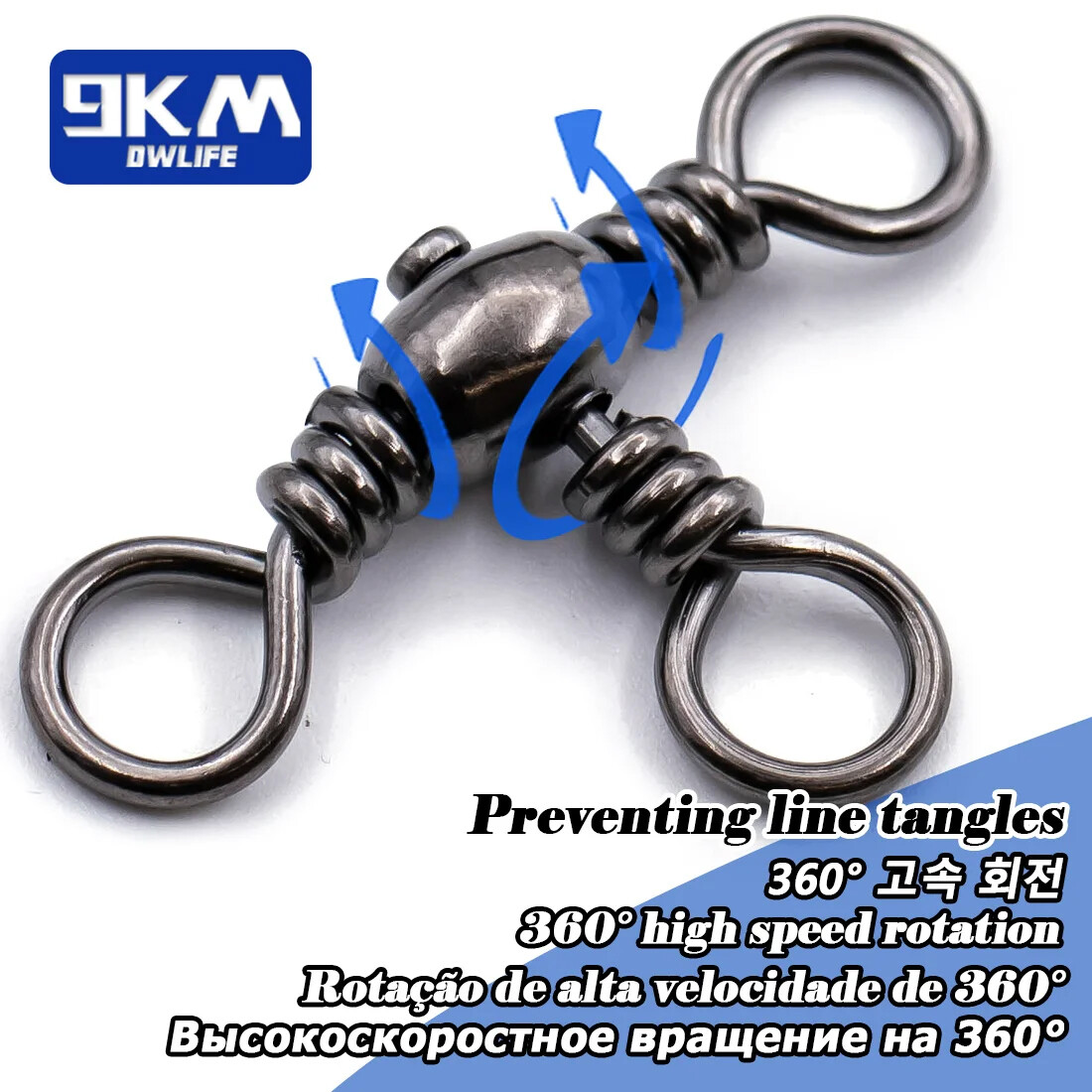 3 Way Swivels 50~100Pcs Swivels Fishing Tackle Catfish Tackle Stainless Brass