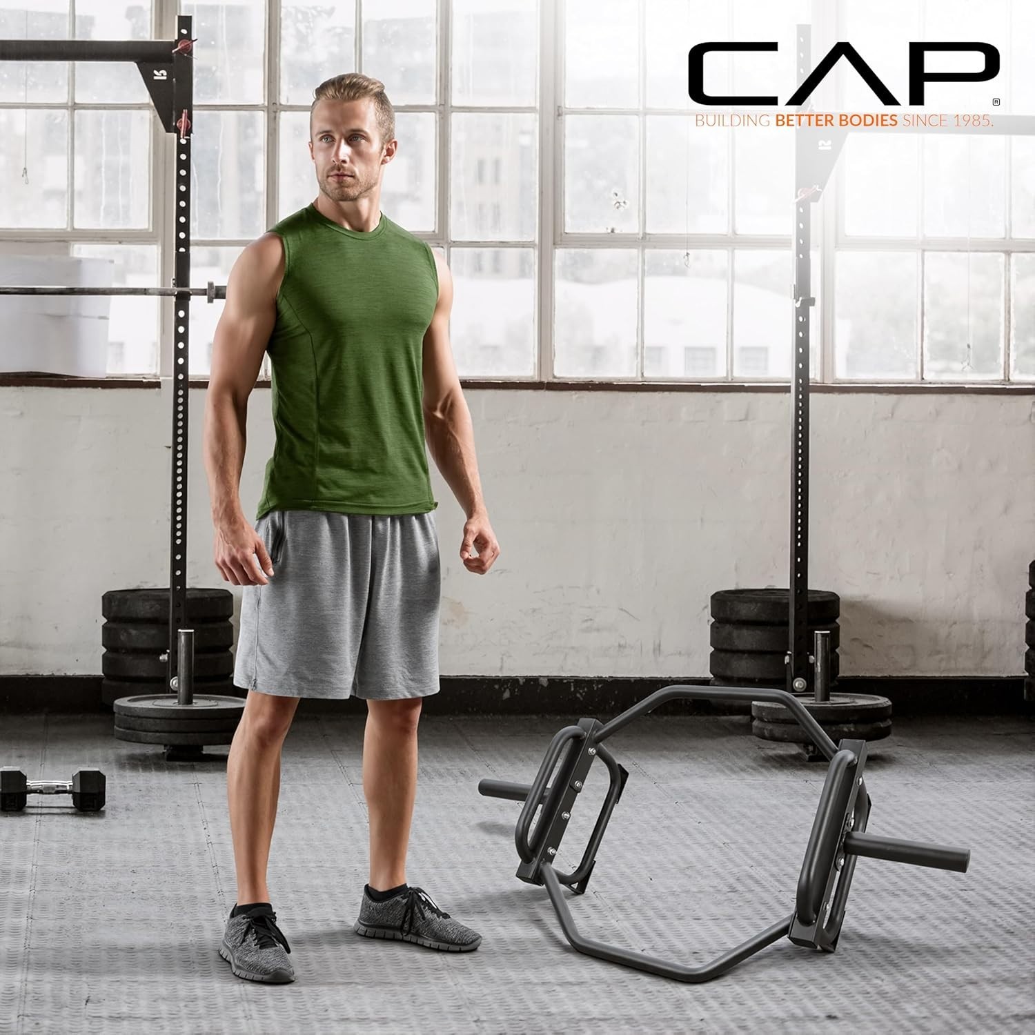 CAP Barbell Olympic Trap Bar and Shrug Bar for Deadlifts