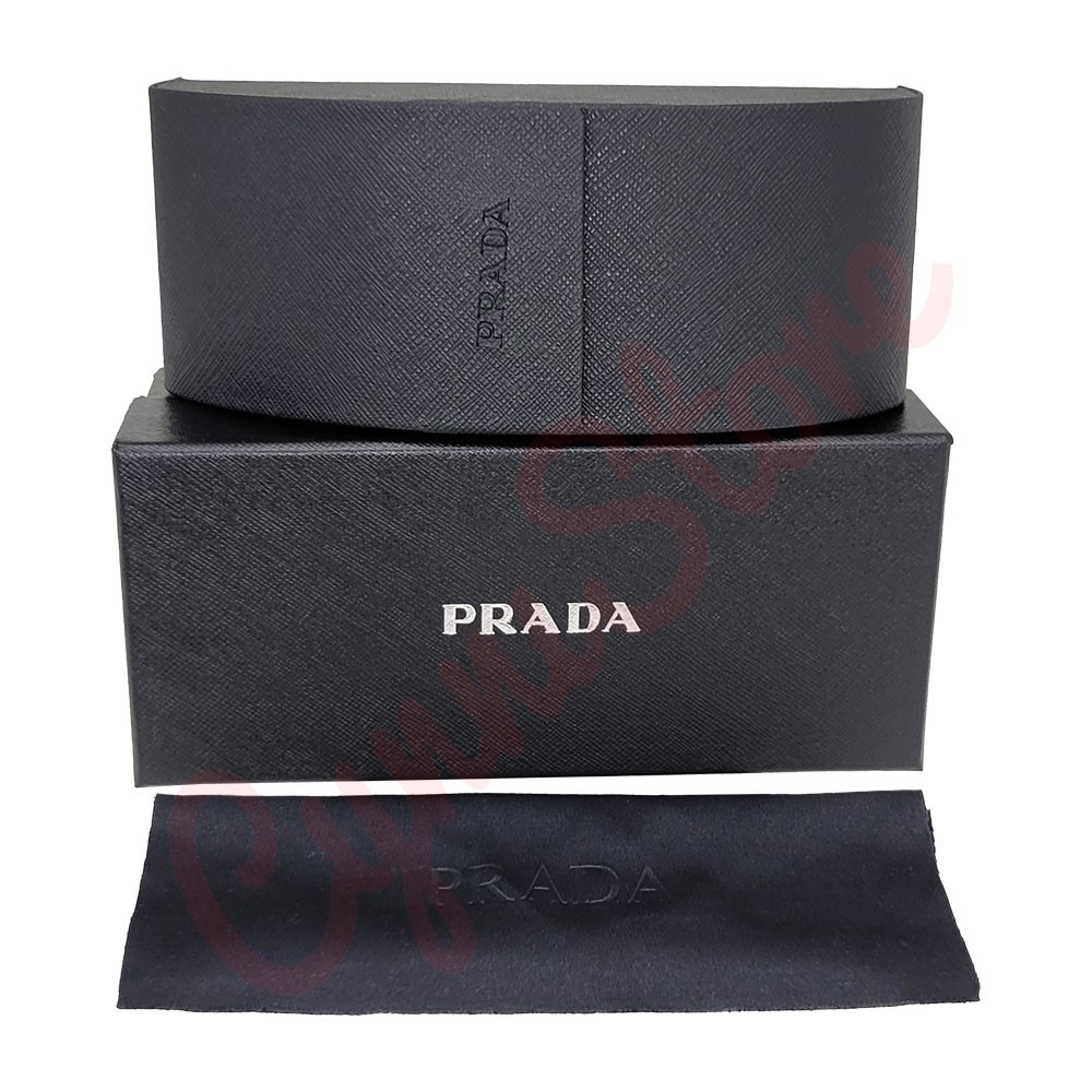 Prada Universal Black Medium Hard Case for Sunglasses with Cleaning Cloth & Box