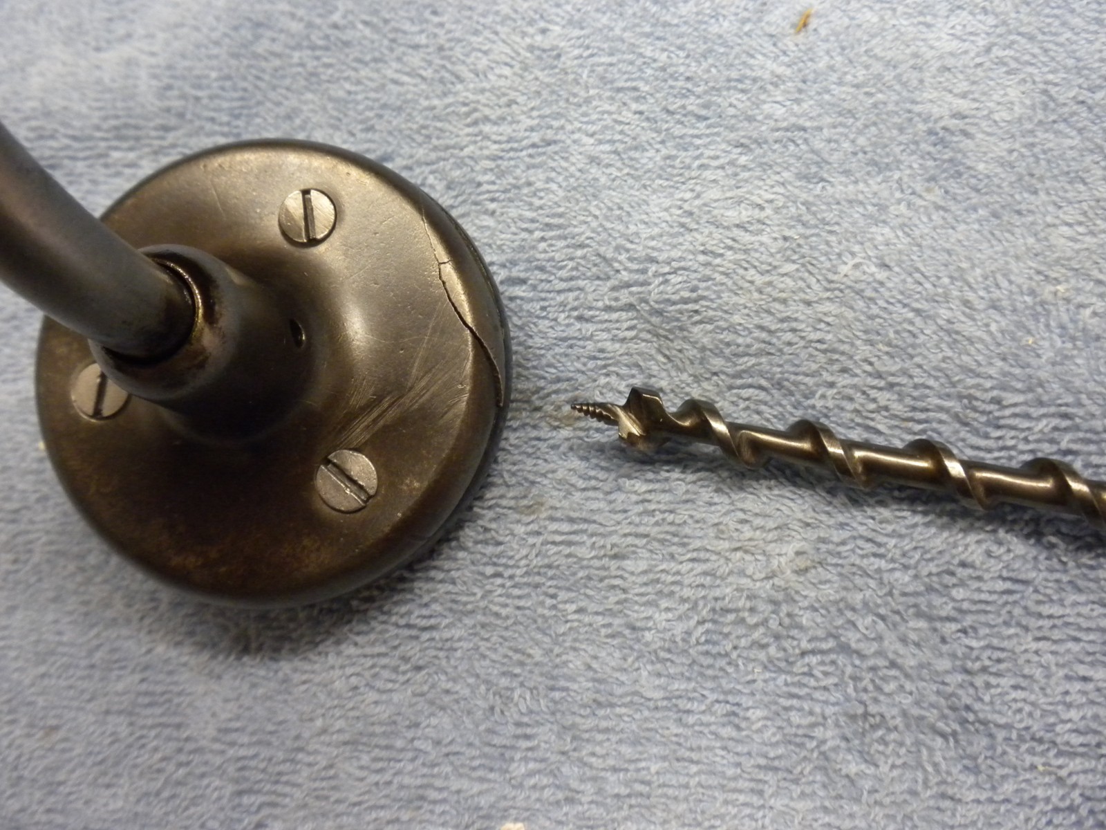 Vintage 8pc Sharp Auger bit set W/HSB & Co. 6" ratcheting brace Work Ready