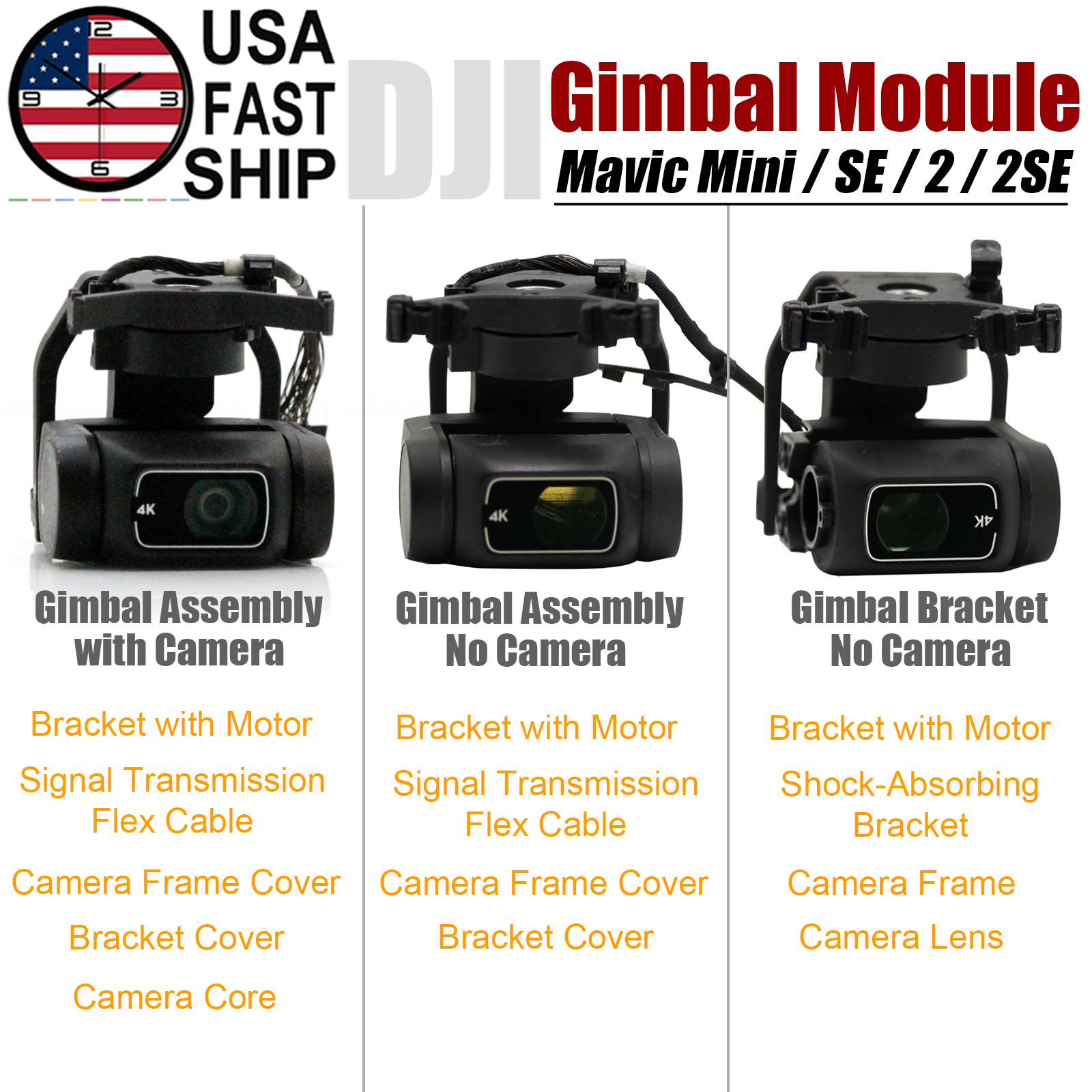 Original Gimbal Arm Axis Bracket Assembly For DJI Mavic Mini /SE /2 SE Mini 2