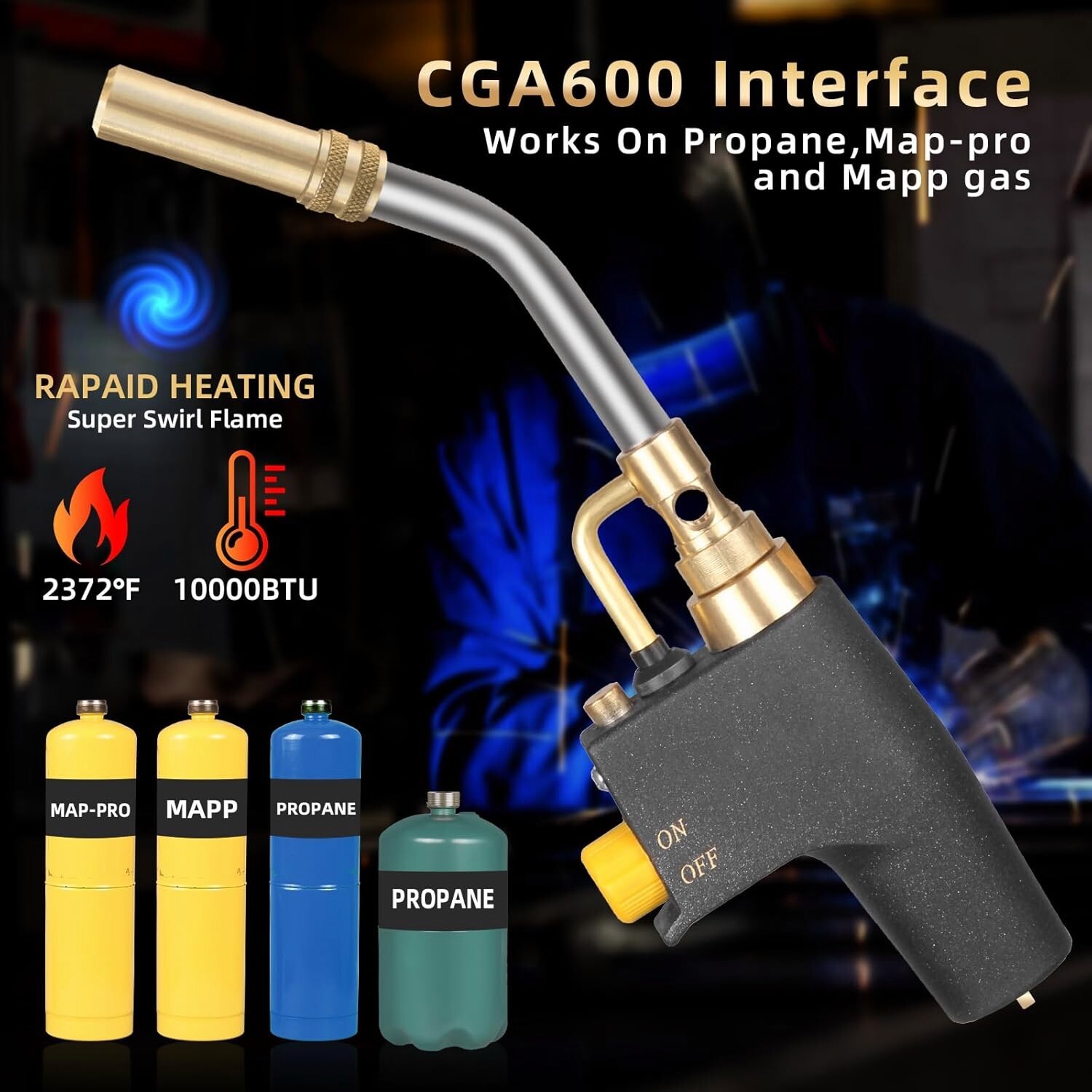 Propane Torch Head Mapp Gas Torch Map GasTorch Kit Welding Torch Brazing Torch