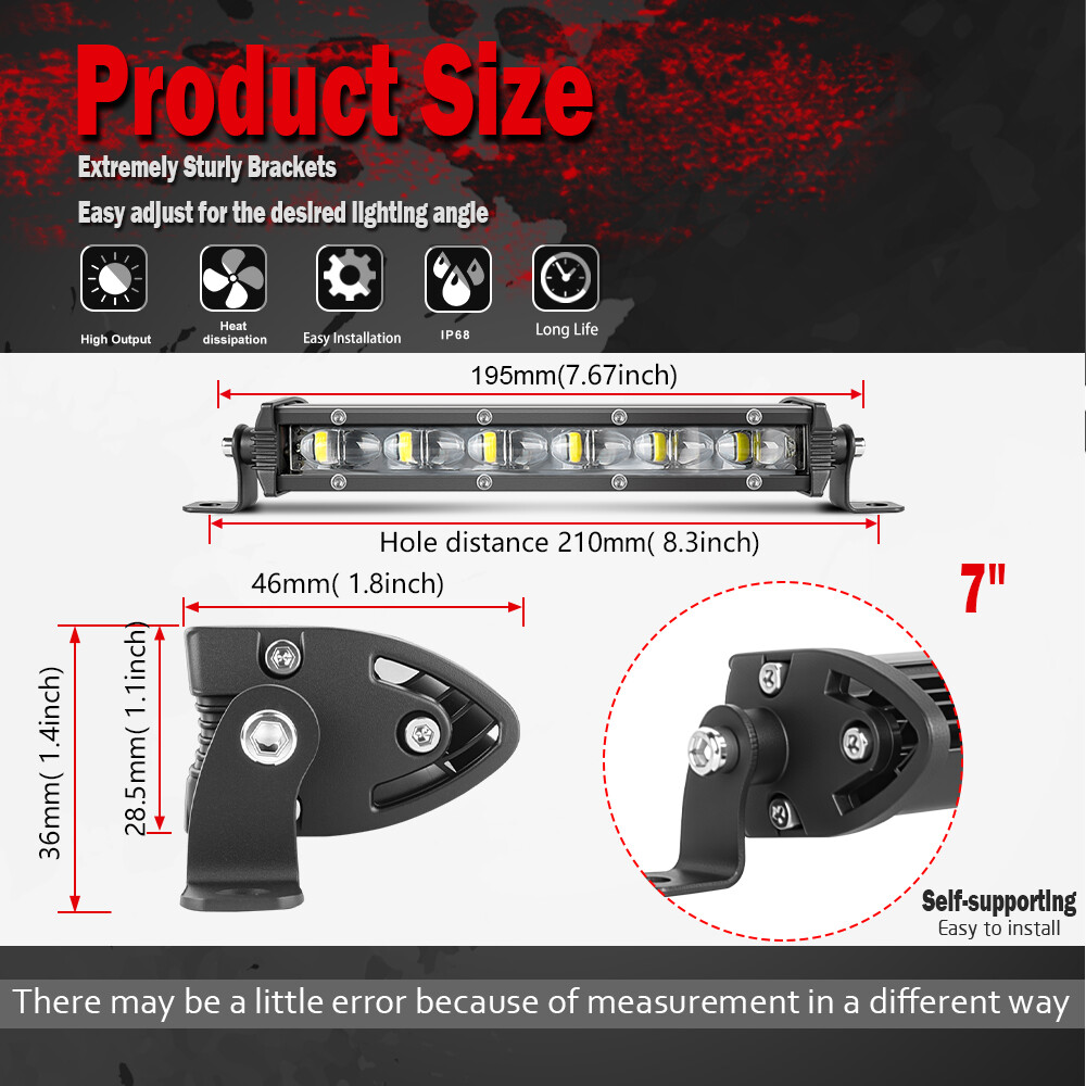 Roof 50" +7" LED Light Bar+3" Dual Color Pods Wire Kit For Can-Am Maverick X3