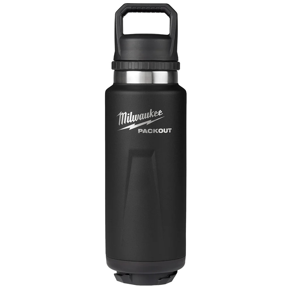 Milwaukee 48-22-8397B PACKOUT 36oz Black Insulated Bottle with Chug Lid