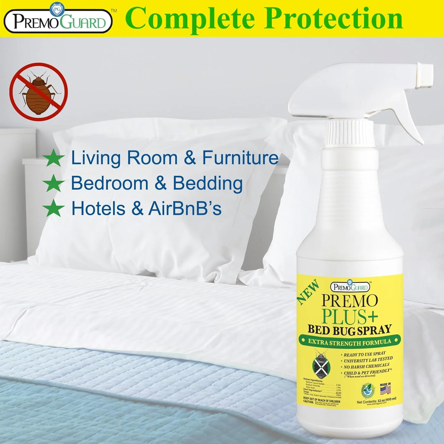 Bed Bug Plus - All Natural Non-Toxic - By Premo Guard