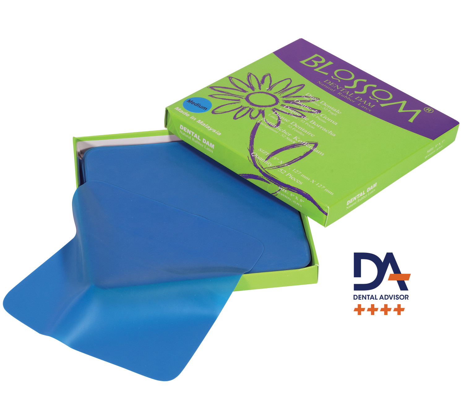Latex Rubber Dental Dam, 5×5  & 6×6 Blue & Mint  Green Isolation Sheets (Choose)