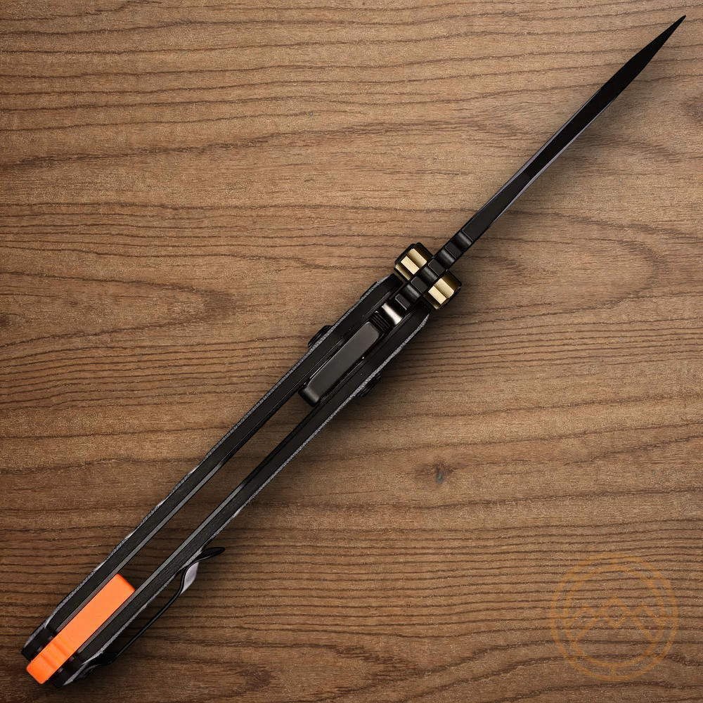 CJRB Doubletap Folding Knife 3⅞" D2 Tool Steel Drop Point Blade Black G10 Handle