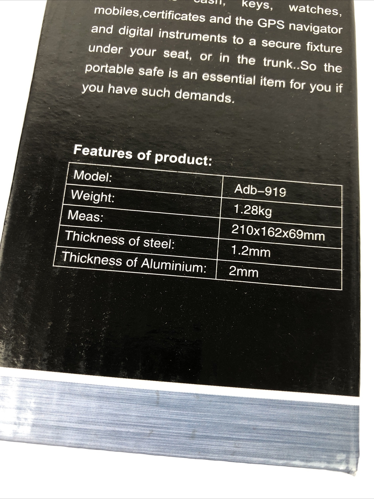 CAR SAFE Portable Small Car Gun Safe for Pistols Handgun Valuables Key Lock LOOK