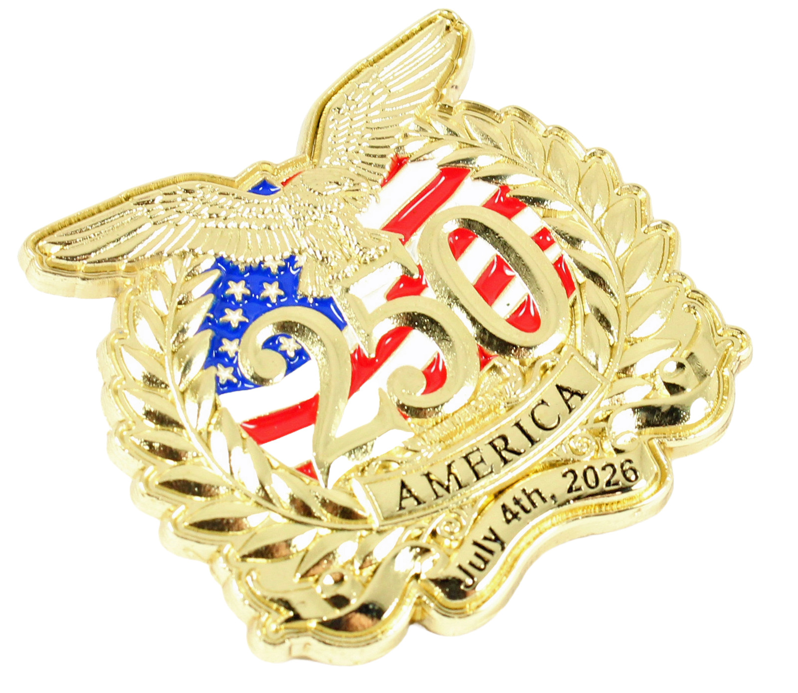 America 250th Anniversary Gold 3-D Pin #3 - Limited 2,026 - 1.5"