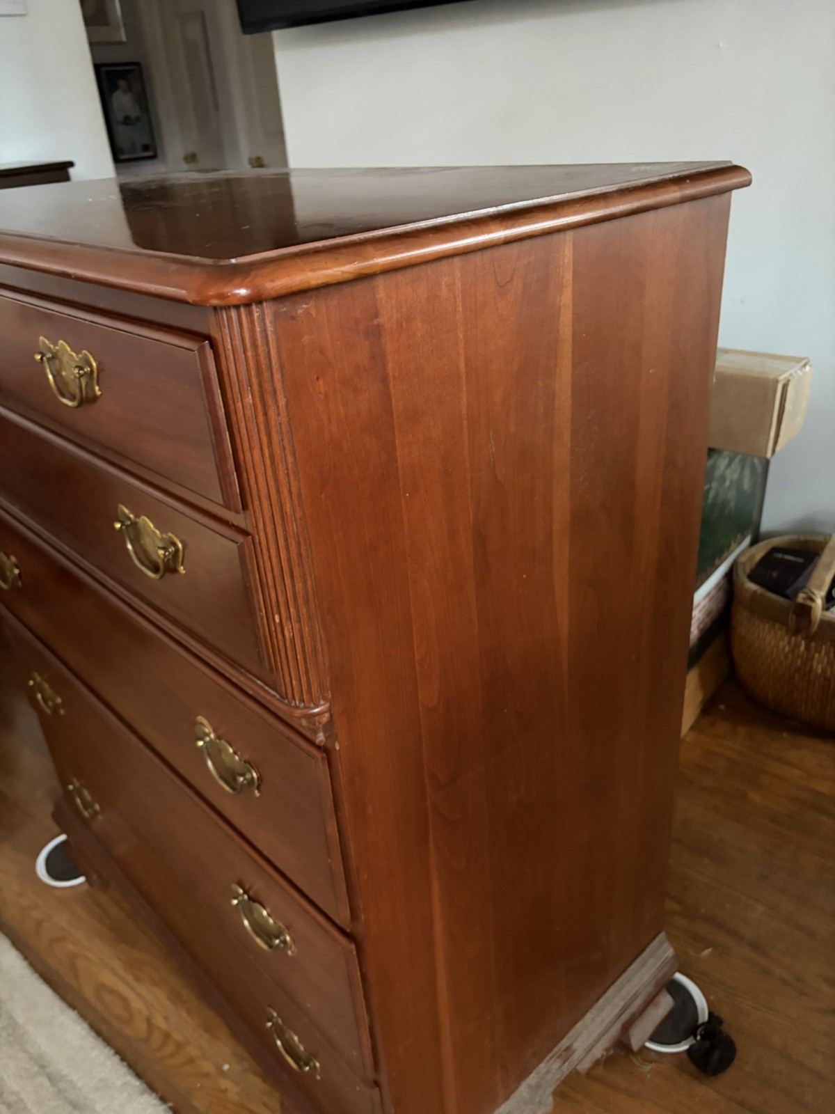Vintage Pennsylvania House Cherry Wood Highboy Dresser - Independence Hall Repro