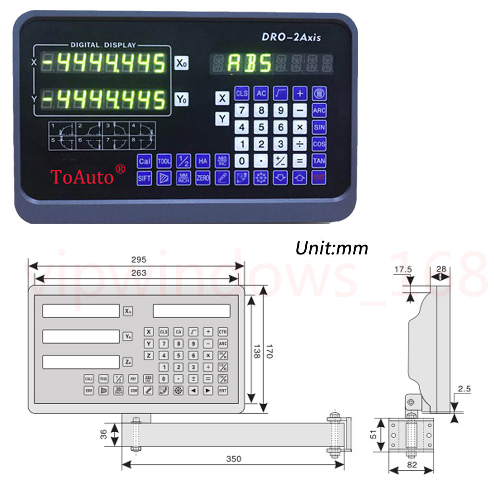 ToAuto 12" 36" Linear Scale Digital Read out 2Axis DRO for Bridgeport 9X42 Table