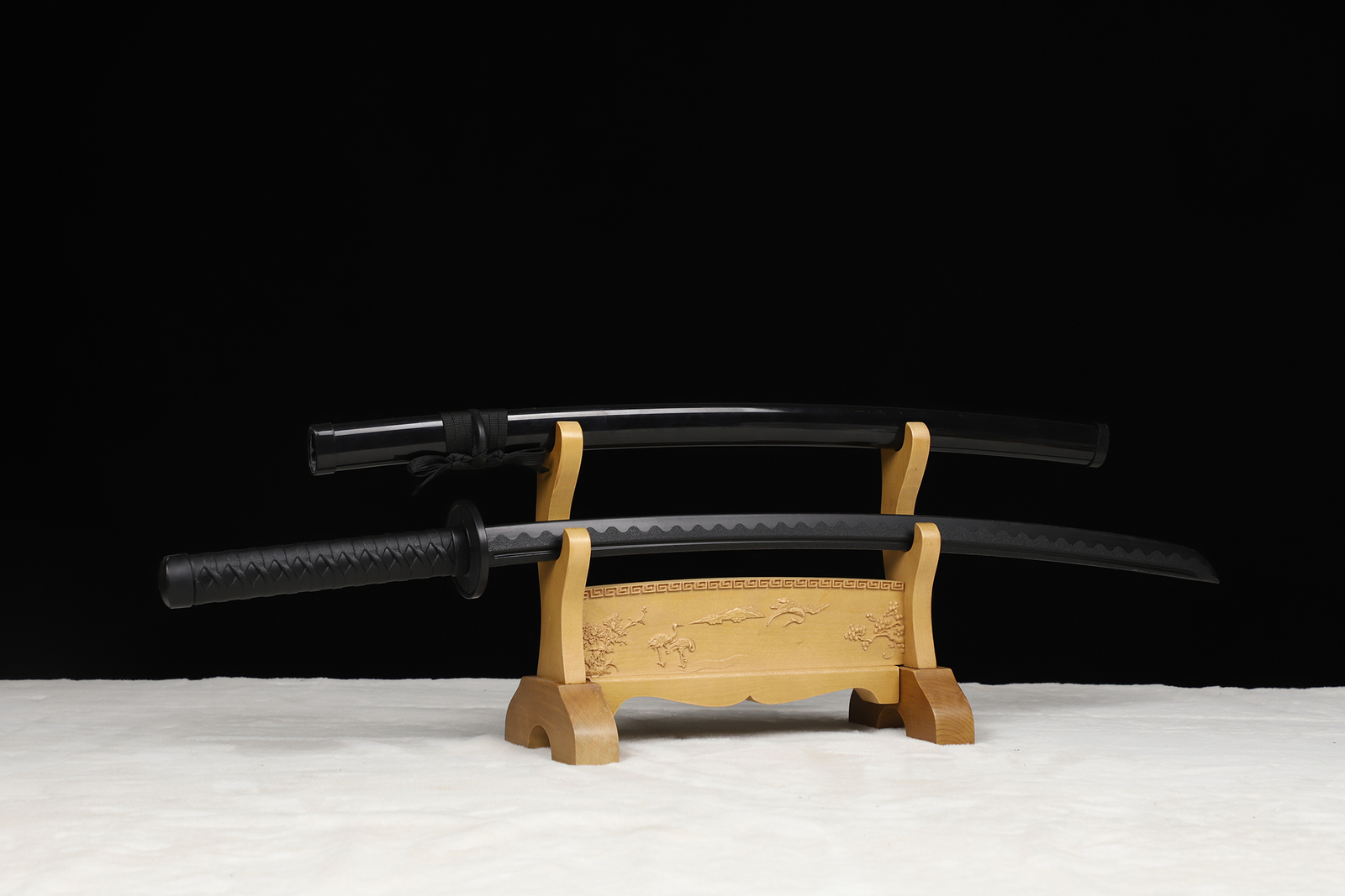 Katana Sword Holder Solid Wood 2-Tier Sword Stand for Display Japanese Samurai