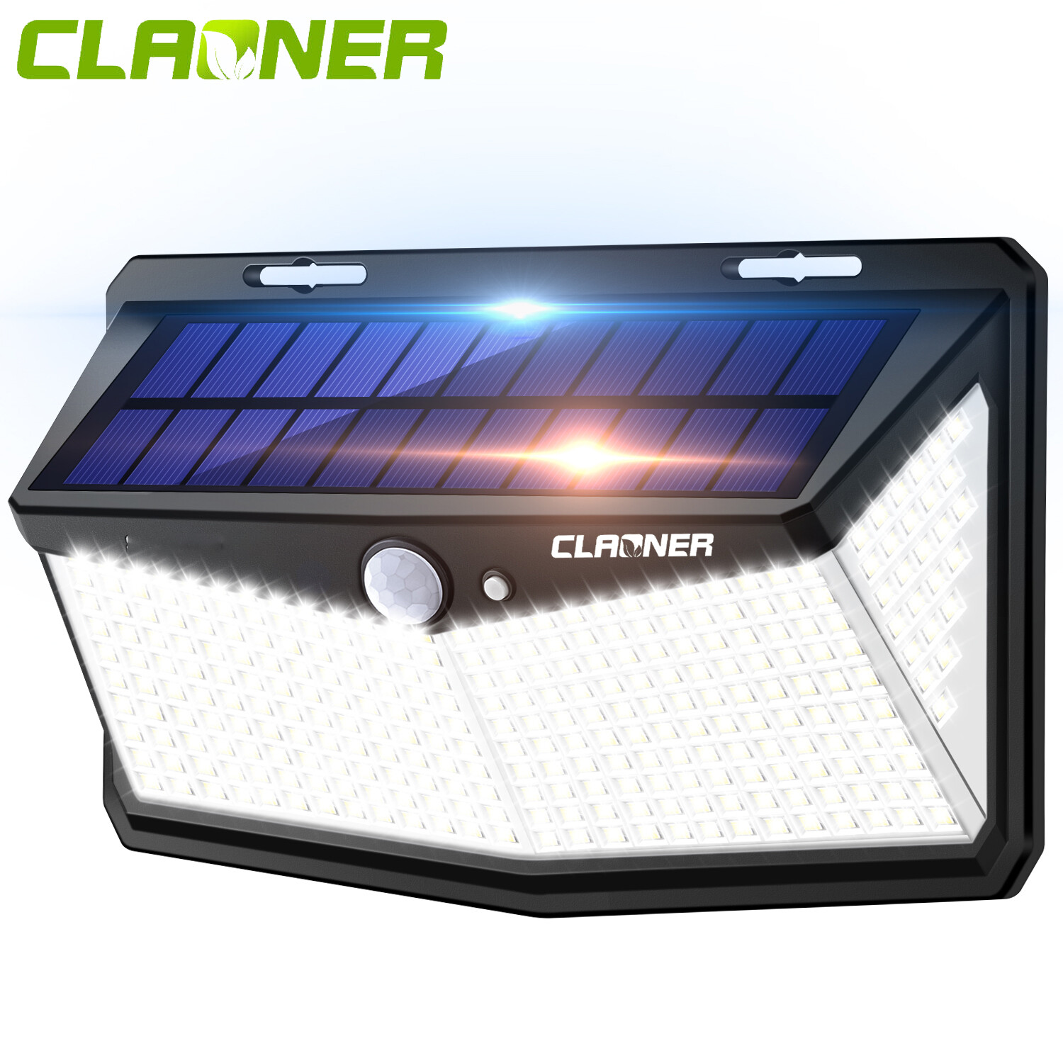 CLAONER 310 LED Solar Power Light PIR Motion Sensor Outdoor Garden Security Lamp