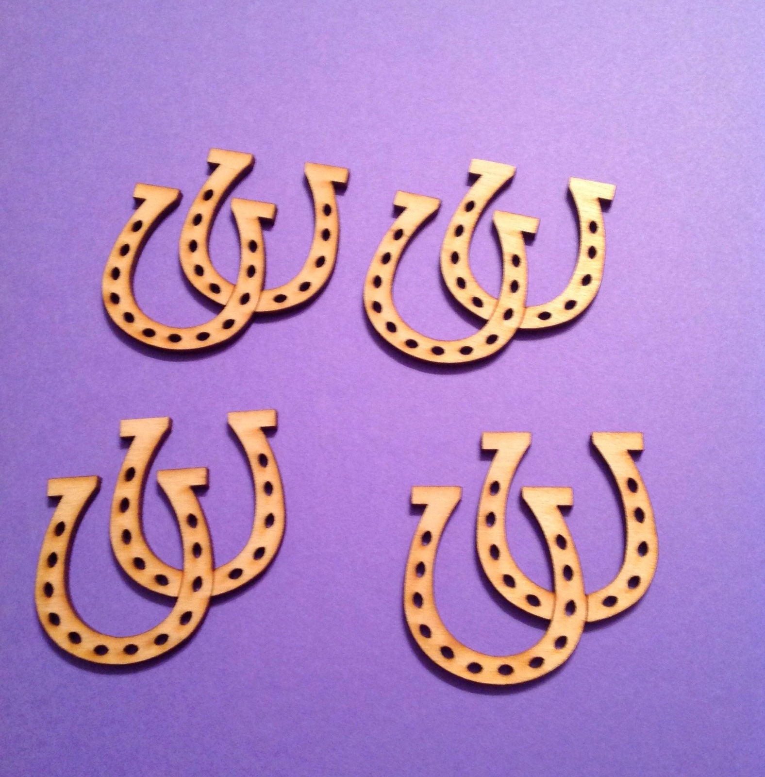 WOODEN LASER CUT SHAPES - DOUBLE HORSESHOES - Multiple Sizes - Made in U.S.A.