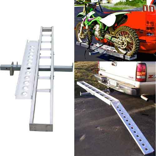 MotoProducts Aluminum Motorcycle Dirt Bike Carrier Trailer Hauler 2" Hitch Rack