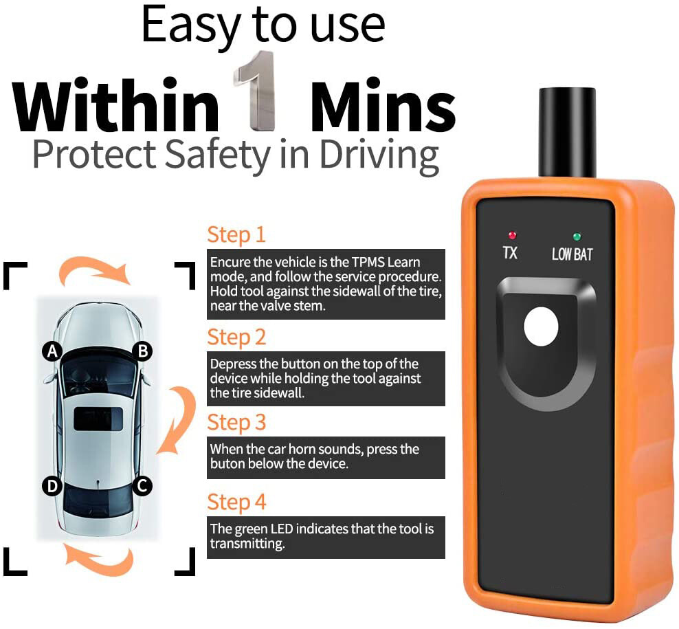 🔥EL50448 TPMS Relearn Reset Tool Auto Tire Pressure Monitor For GM Chevy Buick