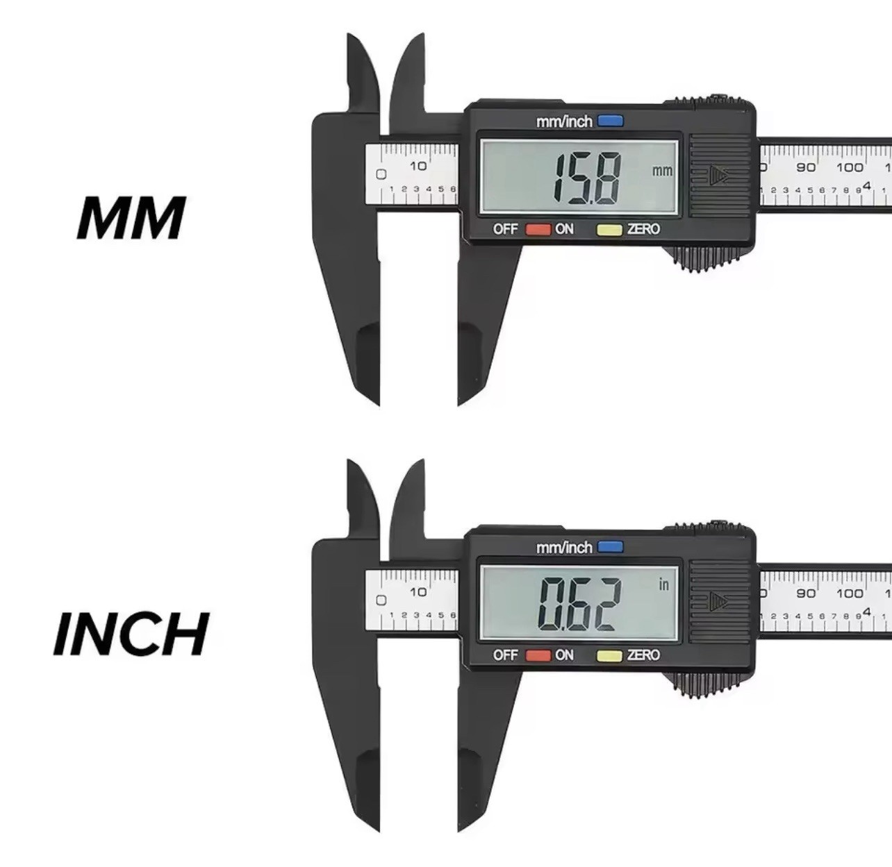 6" 150mm Carbon Fiber Electronic Digital Vernier Caliper Micrometer Gauge LCD