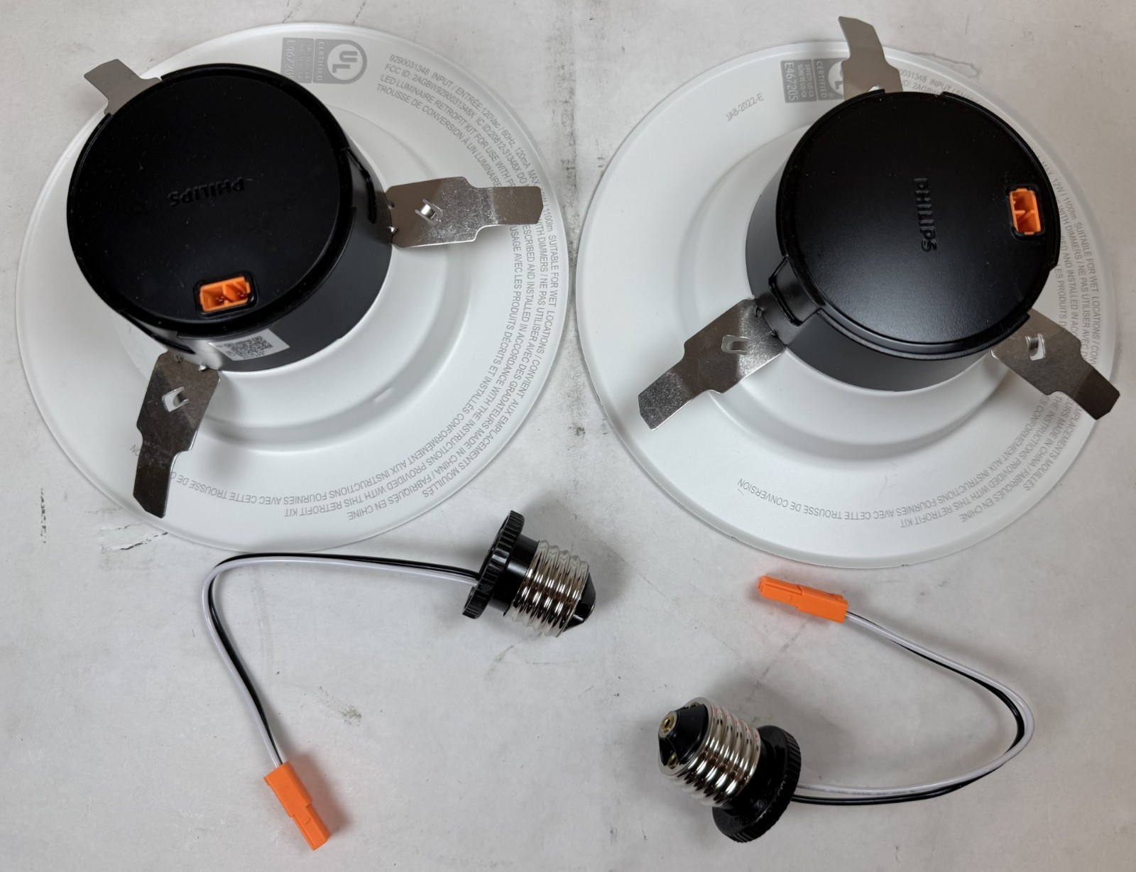 Lot of 2- Philips Hue Smart Recessed 5/6 Inch LED Downlight-White Light, White