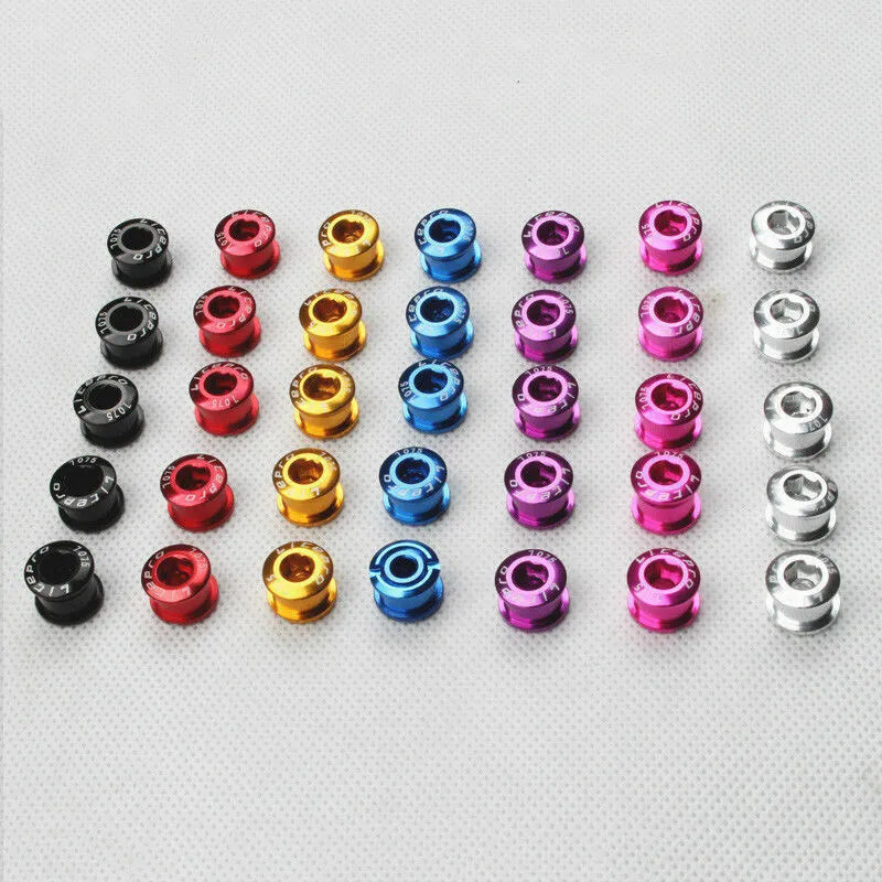 5pcs MTB Road Bike Chainring Bolts Single/Double Speed 6.5/8.5mm Screws Aluminum