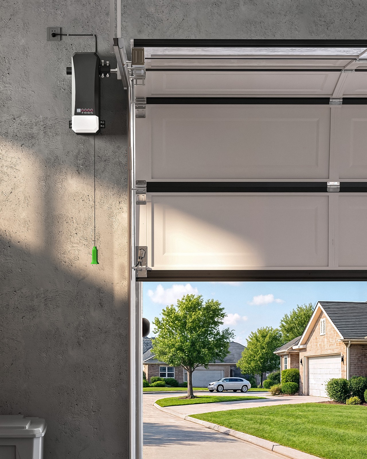 ZUMI Wall Mount Automatic Garage Door Opener with Remote Controls IR Sensors