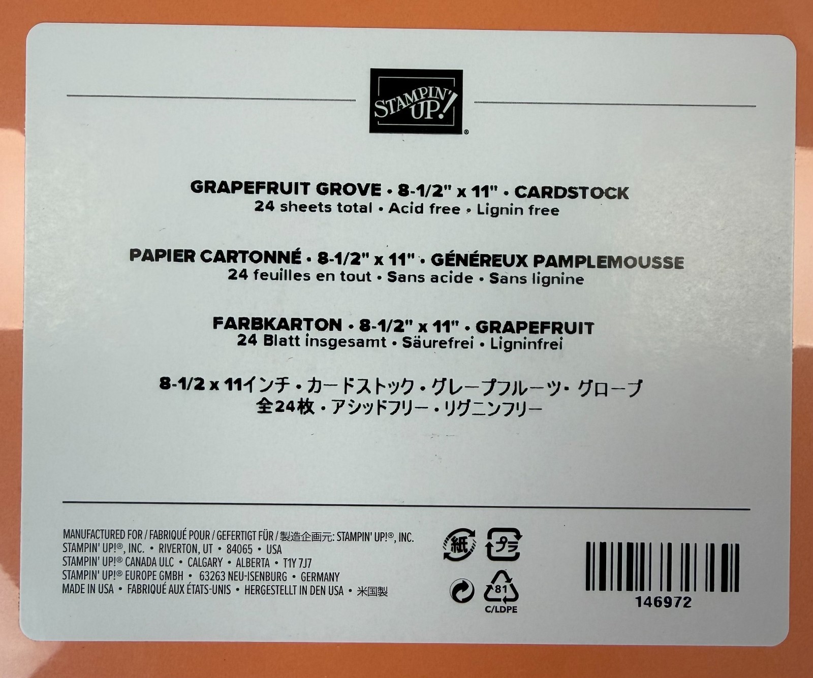 Stampin Up! Paper CARDSTOCK 8.5 x 11 Retired --NEW--YOU PICK COLOR!