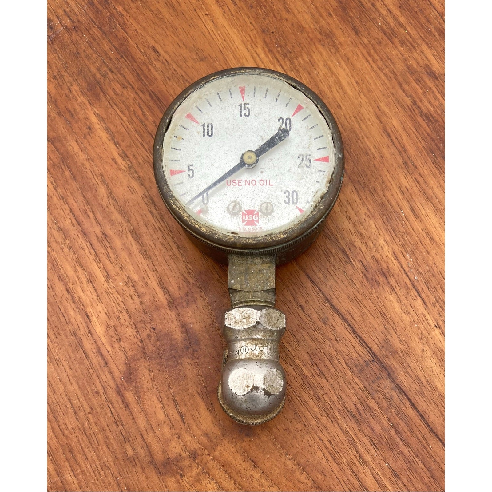 Vintage Brass Pressure Gauge 30 PSI U.S. Gauge UNTESTED READ