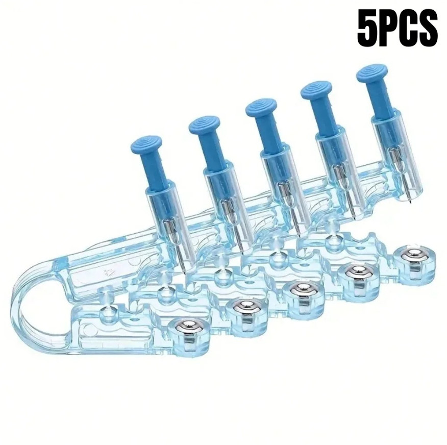 5pcs Disposable Ear Piercing Gun Kit Sterile Stud Piercer Tool Set Blue - NEW