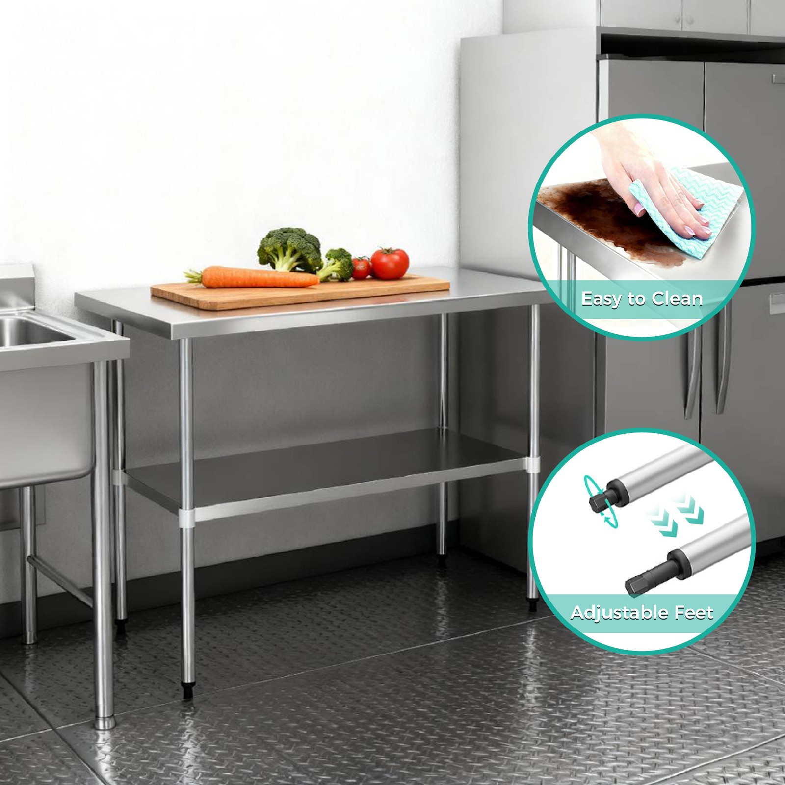 18'' x 60'' Stainless Steel Work Table NSF Commercial Heavy Duty Prep Worktables