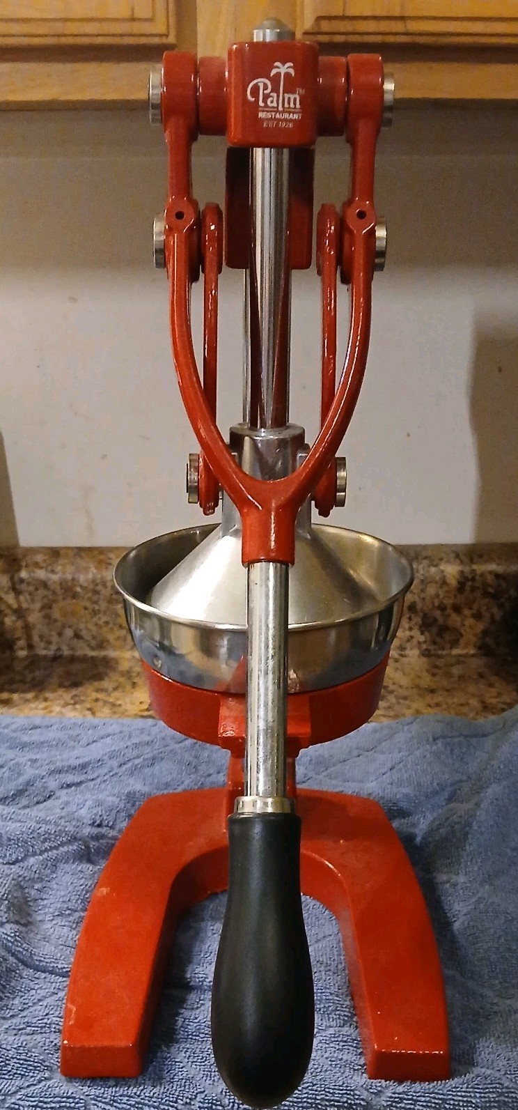 Palm Restaurant Heavy Duty Commercial Manual Fruit Press Juicer Citrus Red sk-e