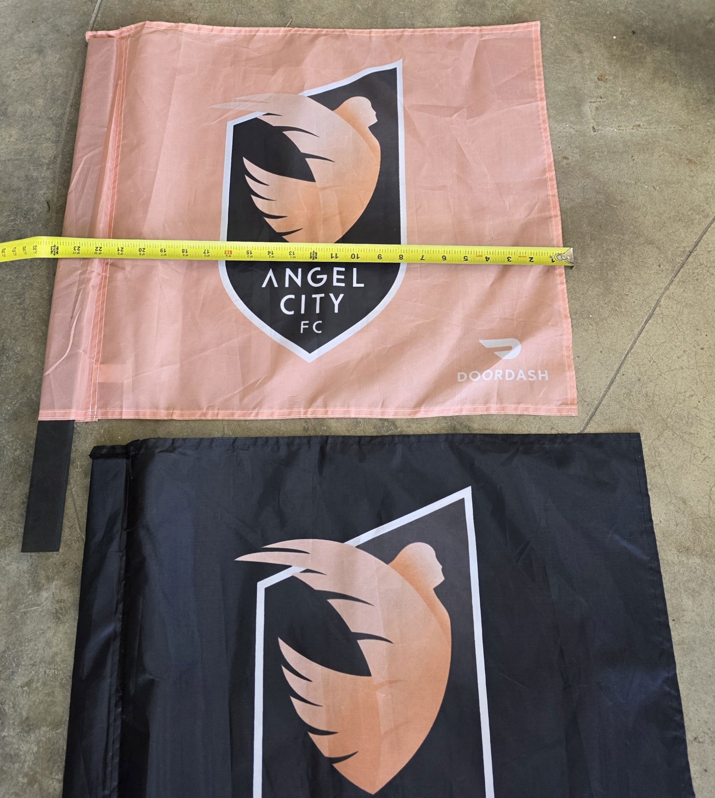 Angel City FC Opening Day Flags - Black & Pink - Los Angeles Football Club! WoW!