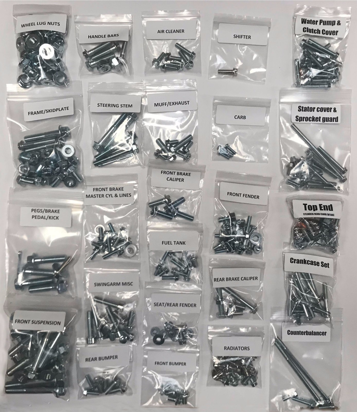 Full Restoration Bolt kit Honda 04'-05' TRX450R ATV A-arms Engine Body OEM zinc