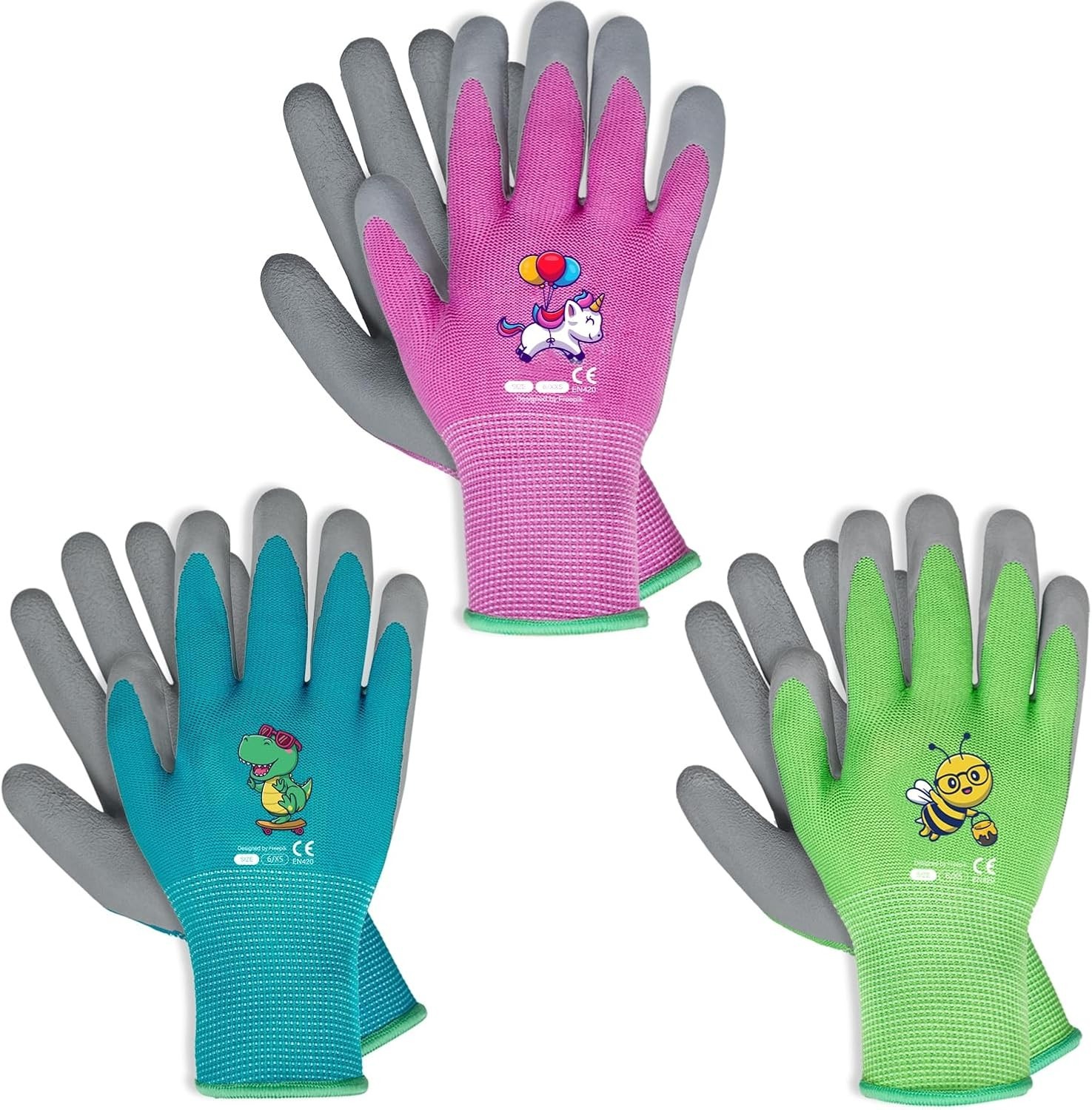 Ages 5-7 Kids Gardening Gloves,Yard Work Gloves for Toddlers, Youth, Girls, B...