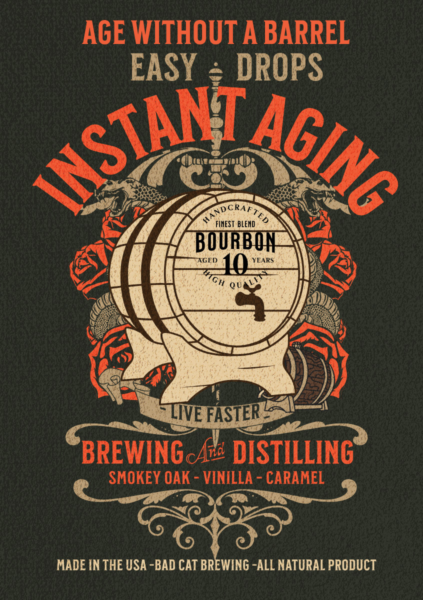 Whiskey & Bourbon Liquid Aging Drops - Replace Wood Chips - FAST AGING - USA