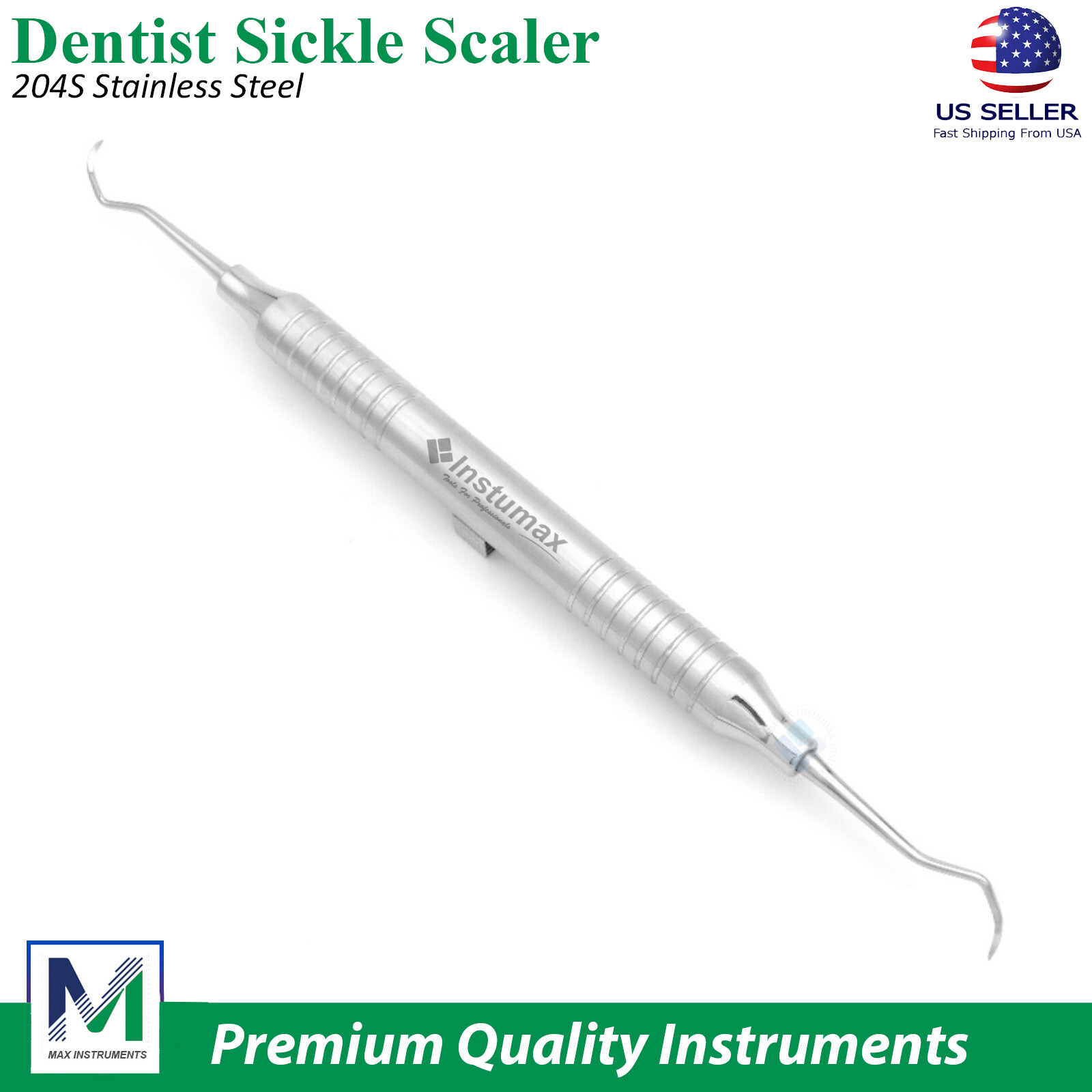 Sickle Scaler 204S Dental Hand Instruments Pro Periodontal Hygiene Pick Tool New