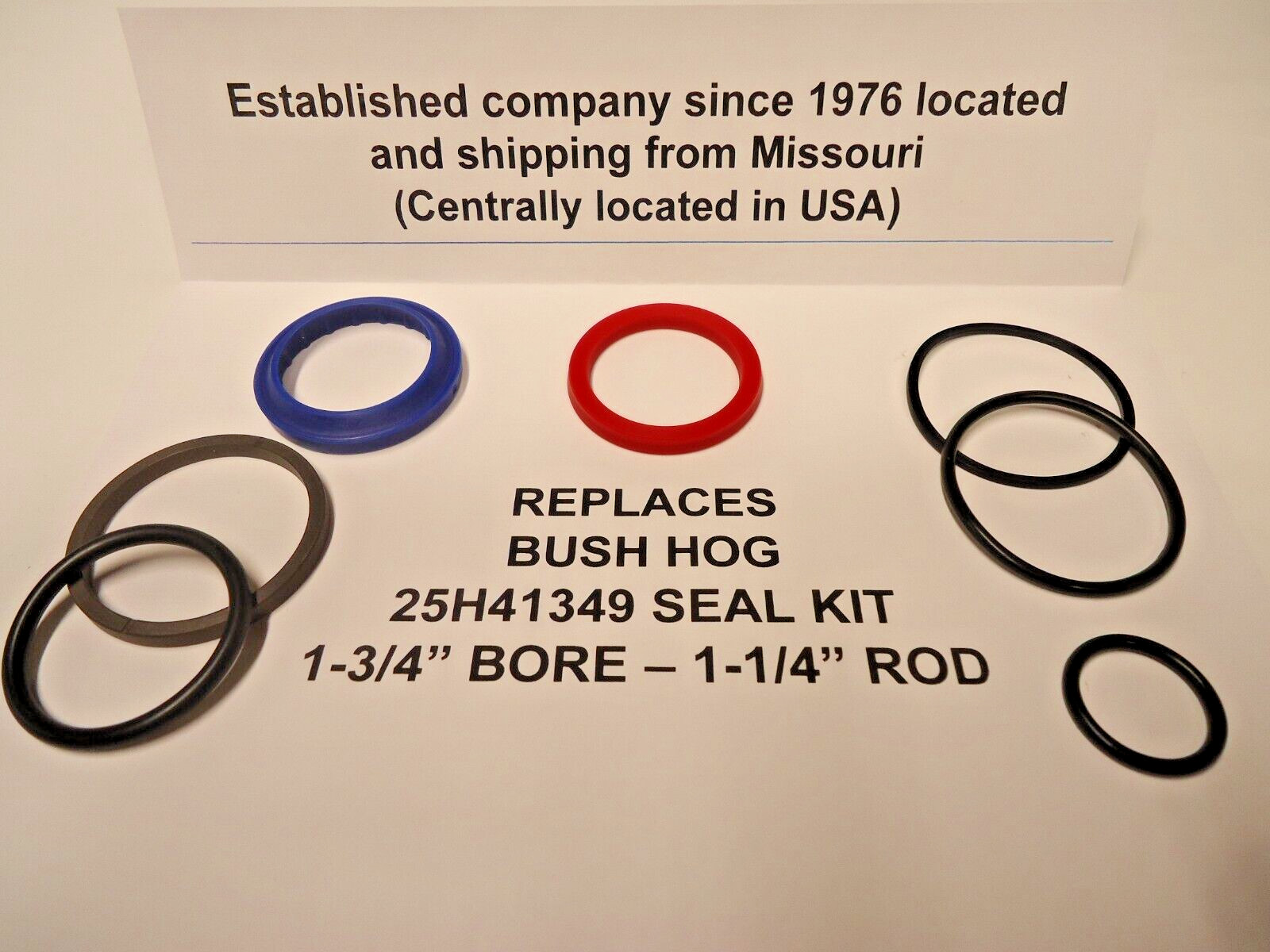 Replaces Bush Hog 25H41349 seal kit  (1-3/4" bore X 1-1/4" Rod) See description